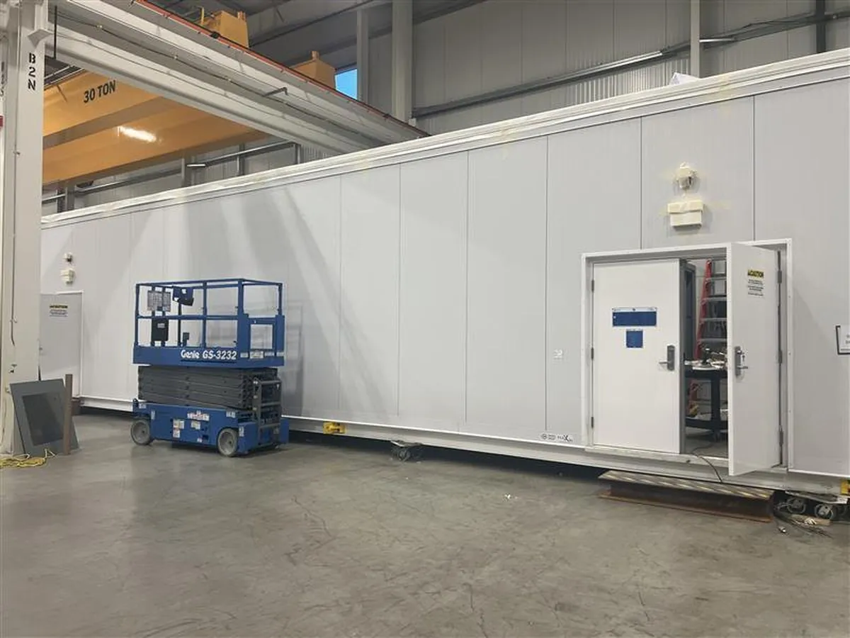 Enclosed power block on the MCG factory floor