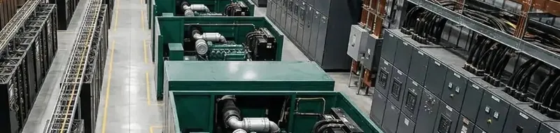 Finished electrical hall, equipment set on a strict grid