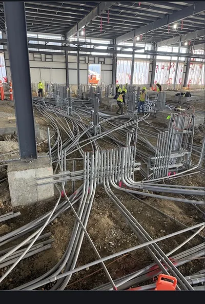 Conduit routed and run in place in the field
